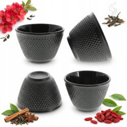 sklep. sokomedica Öntöttvas csészék, 4db, 100ml, zománcozott belső, fekete (881893)