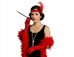 Congee Retro Szett, piros fejpánt, szivartartó, gyöngy nyaklánc és BOA nyaklánc (5907509972690)