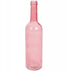  Üveg Váza Rózsaszín Átlátszó Palack Forma Magasság 30 cm (8719504011666)