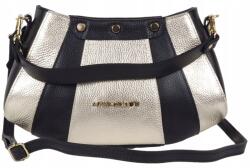Massimo Connti Massimo Contti kézitáska postás táska valódi bőr fekete arany (856 ZŁOTY)