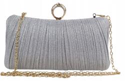  Borítéktáska elegáns estélyi ezüst esküvői táska (WRZ23SILVER)