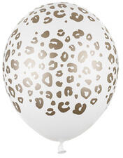 Party Deco lufik, Size 30cm, pöttyös, pasztell Pure White (1 op. 50 db)