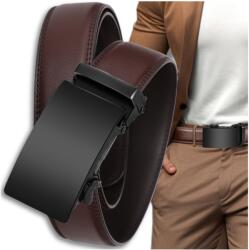 EdiBazzar Férfi Öv, barna, öko bőr, automata csattal (Męski Pasek automatyczna klamra metalowa)