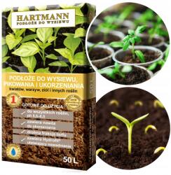 Hartmann Foltvarró Aljzat, 50L, virágokhoz, zöldségekhez, fűszernövényekhez (Ziemia do wysiewu nasion)