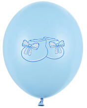 Party Deco Lufik, 30cm, Cipő mintás, Pastel Baby Blue, 50 db
