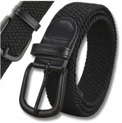 EdiBazzar Párnázott öv, elasztikus, fekete, unisex, 120cm, fonott poliészter (Elastyczny męski czarny elegancki pasek)
