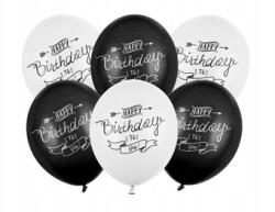 Party Deco Lufik, 30cm, Boldog születésnapot, pasztell keverék, 50db