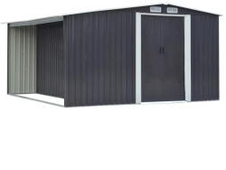 Mirpol MIR 1008 SK kerti fém tároló ház antracit szürke fatároló rekesszel (5901738193680)