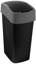 Keter Pacific flip bin Billenős szemetes 45 liter fekete-ezüst (229411)