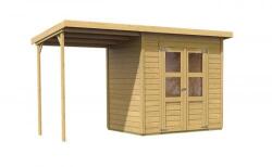 Karibu fából készült kerti ház KARIBU MERSEBURG 3 + egy menedéket 166 cm (68763) natur (LG1750)