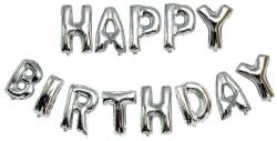 Cyrax Set baloane folie Cyrax, Happy Birthday, 40 cm, argintiu (125299)