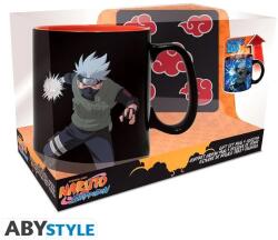 ABYstyle Abystyle: NARUTO SHIPPUDEN gift set: heat change mug (460 ml) + coaster - Akatsuki (Ajándéktárgyak)