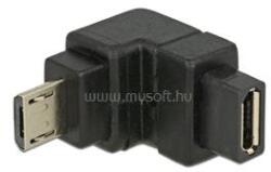 Delock Adapter USB 2.0 Micro-B apa > USB 2.0 Micro-B anya elforgatott végű, fekete (DL65668) (DL65668)