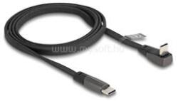 Delock USB 2.0 Laposkábel USB Type-C apa - USB Type-C apa USB Type-C apa hajlított PD 3.0 60 W 1 m (fekete) (DL80751) (DL80751)