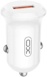XO autós töltő CC68 18W QC 1x USB fehér - smartdiszkont