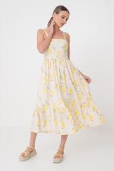 ONLY Only, Bővülő fazonú midiruha szögletes nyakrésszel, Halványsárga, Világosbézs, L (15350884-BIRCH-CITRONEL-L)