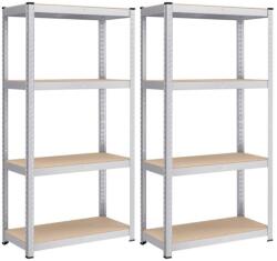 SONGMICS Fém tároló polcok szett(2db) 160x80x40 cm, ezüst (GLR048E01)