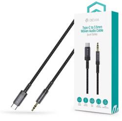 DEVIA iPure Series Woven AUX 3, 5mm jack/Type-C audio kábel 1m - fekete (ST111943)