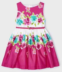 Mayoral Mayoral, Mintás bővülő ruha puffos ujjakkal, Fehér, Fukszia, 92 CM (3921-026-2Y)