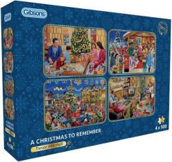 Gibsons Puzzle Gibsons din 4 x 500 piese - Un Crăciun de neuitat (G5068) Puzzle