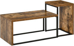 HomCom 2 darabos asztalkészlet, Homcom, MDF/fém, barna