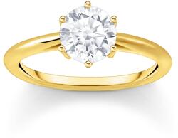 Thomas Sabo TR2474-414-14-54 Gold-plated Ring with white Stone in Brilliant-cut Ladies, Femei