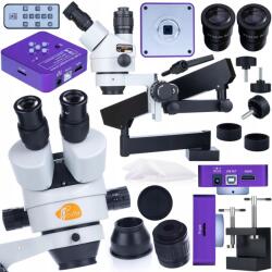 Rosfix Neptune Pro MSNP-T-WDMS1 trinokuláris sztereó mikroszkóp gémes tartókonzolon + Puppis Pink PRO KMPPP-HDMI-USB 51MP mikroszkóp kamera