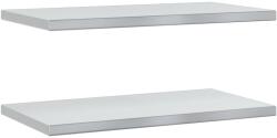  2 db ezüstszínű rozsdamentes acél fali polc 75 x 40 x 3 cm