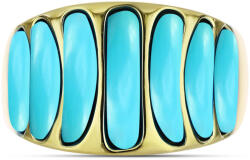  Arannyal Bevont Ezüst Gyűrű Csipkerózsika Türkizzel, Y62231/54