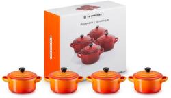Le Creuset Тава за фурна 10 см, 250 мл, комплект от 4 бр. , FLAME, керамика с глазура, Le Creuset (LECR79212100900100)