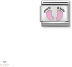 NOMINATION "Rózsaszín bébi lábnyom" charm - 330208-14