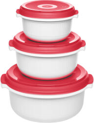 EMSA 518999 élelmiszertároló doboz Vörös, Fehér 3 db (518999)