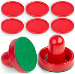 Neo-Sport Léghoki ütő és korong szett, Neo-Sport Air Hockey, 2 db ütő 5, 5 x 6 cm filc alátétekkel, 6 db korong 5 cm (TE1420)