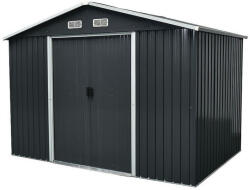 Strend Pro Kerti ház, Strend Pro Garden, 301 x 236 x 214 cm, antracit, fémlemez, időjárásálló, dupla tolóajtó, 4 szellőzőnyílás (TC2172937)