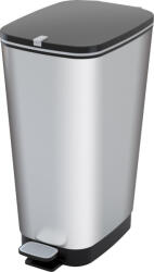 KIS Szemeteskuka, KIS Chic Bin Steel L, 50 l, ezüstszürke/fekete, 44, 5 x 29 x 60, 5, pedálos (TC2212714)