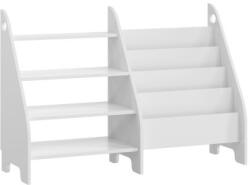 Wooden Toys Montessori Könyvespolc És Játéktároló Gyerekeknek - 2 Az 1-Ben Fehér