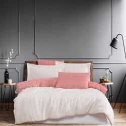 Class Home Collection Lenjerie de pat satin de lux 6 piese, Class Home Collection, Nordic Kirmizi Roz/Crem Lenjerie de pat