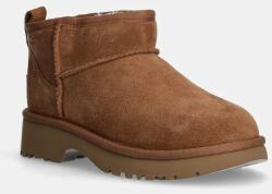 UGG gyerek hócipő velúrból KIDS CLASSIC ULTRA MINI NEW HEIGHTS - barna 35