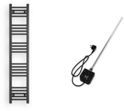  Törölközőszárító radiátor elektromos fűtőpatronnal 30 x 150 cm - Nero Italia AF-05-400W (fekete)
