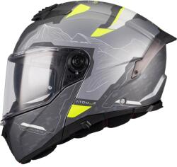 MT Helmets Cască de motocicletă pliabilă MT Atom 2 SV Highlands E2 negru mat-gri-galben fluo (MT1335C94E22)
