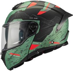 MT Helmets Cască de motocicletă pliabilă MT Atom 2 SV Highlands C6 verde mat-negru-roșu (MT1335C94C62)