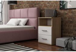 Mindigbútor GODA III 2 S éjjeliszekrény sonoma/fehér színben - sprintbutor