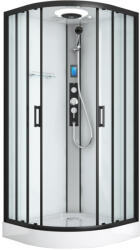 Sanotechnik AUSTIN komplett hidromasszázs zuhanykabin elektronikával, fekete kerettel (CL20B) - home36