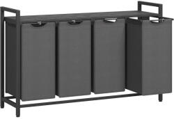 VASAGLE szennyestartó kosár, 4 rekeszes ruhagyűjtő szürke színben (BLH401G01) - tutihome