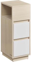 VASAGLE Éjjeliszekrény, 2 fiók, nyitott rekesz, natúr bézs, felhőfehér (LET656N01)