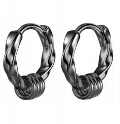  Möbius Hip Hop Férfi Fülbevaló, S925 ezüst, fekete (E776)