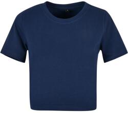 Build Your Brand Tricou crop top cu mânecă scurtă pentru femei - Deschisă albastru marin | XS (BY042-1000343690)