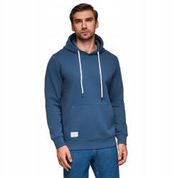 Ombre Férfi kapucnis pulóver Basic kenguru zsebbel sötétkék V4 B1674 S (155762)