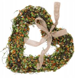  Faszina szív, 25cm, tavaszi dekoráció, húsvéti, esküvői (HY-6211 GREEN/ORANGE)