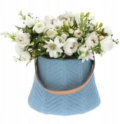 Trend-Deco Gipsz virágtartó táska virágtartó fedél váza bőr fogantyúval (TD00163-6/BABYBLUE)